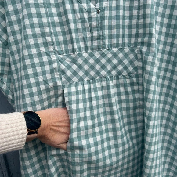 Pehr Green checked Caftan  Dress, One Size - Picture 10 of 13